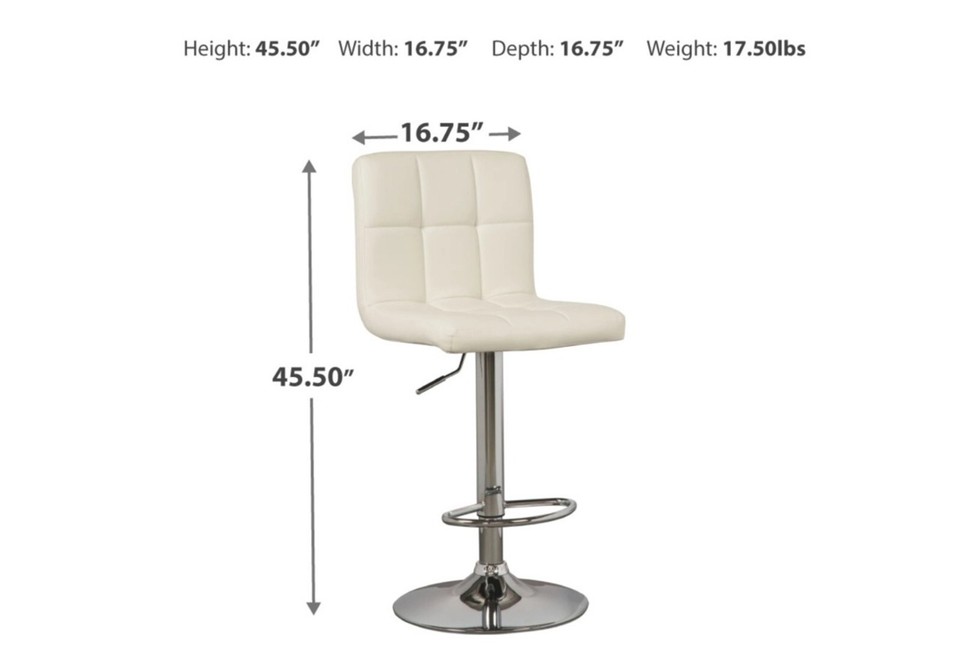 Set of 2 Bar Stools Swivel Adjustable Bar Chair Modern PU Leather