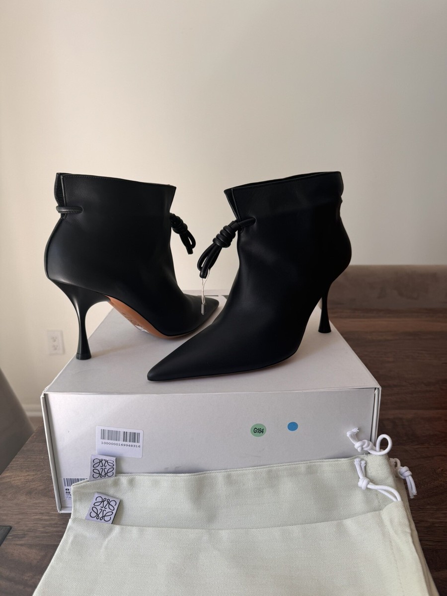 【LOEWE・ロエベ】 HEEL ANKLE BOOTS LOEWE Terra leather ankle boots | NET-A-PORTER