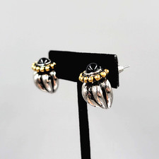 Pierced Earrings Heavy Silver and Gold Plated...