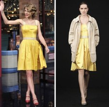 DOLCE&GABBANA Women's Dress A-Line Yellow Marigold Satin Silk