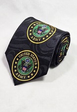 Army Strong Men's Neck Tie Patriotic American Military Soldier Black Necktie