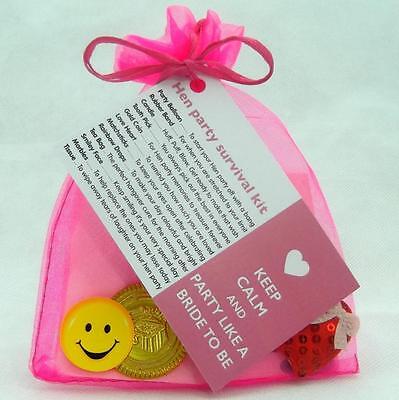 BRIDE TO BE HEN PARTY SURVIVAL KIT NOVELTY FUN PERSONALISED GIFT PRESENT FAVOUR 