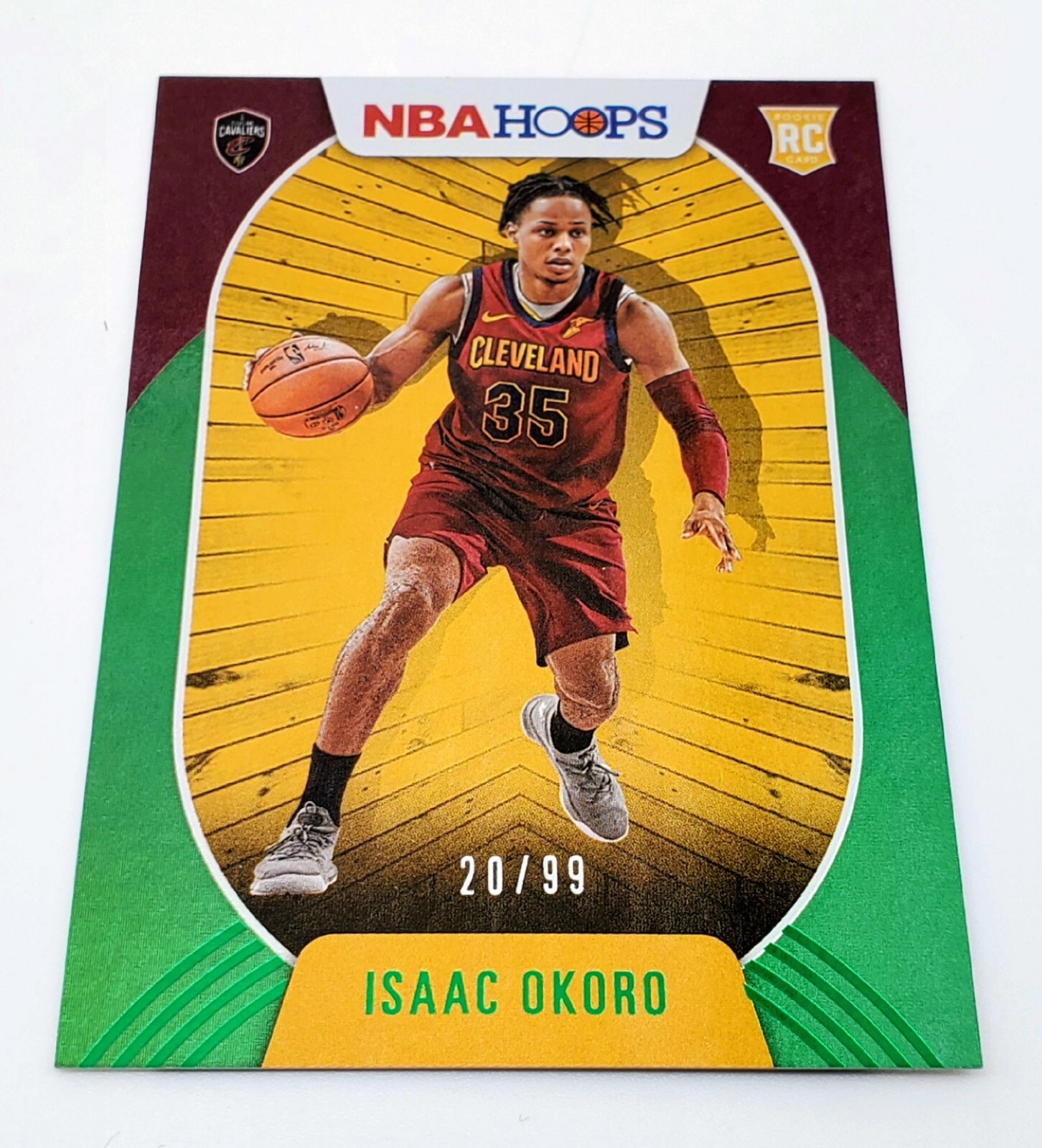 2020-21 Hoops Green #244 Isaac Okoro: Cleveland Cavaliers /99
