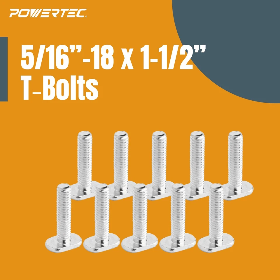 Kit de perillas POWERTEC T-Track con perilla roscada de 7 estrellas 5/16, pernos, lavadoras-10PK (71482) Foto 3 de 4