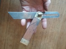 Antique  Wood and Brass Sliding Bevel  7 3/4 inch