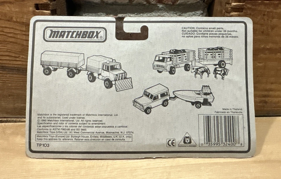 Matchbox Trailers 1990 camión y remolque de ganado verde negro ganado Foto 4 de 4