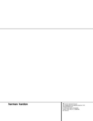 Harman Kardon AVR500 Receiver Owners Manual
