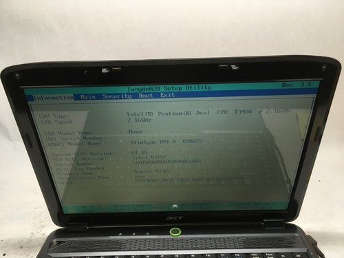 Acer Aspire 4730-4516 14" (AS IS) Intel Pentium Dual Core T3400 @ 2.16 GHz - JZ - Picture 2 of 9