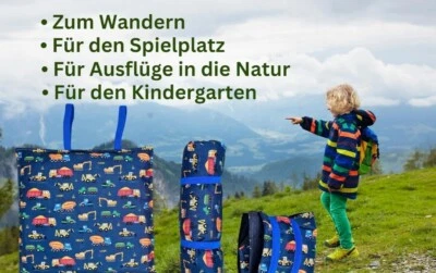 HANDMADE Außen Sitzkissen Kinder Outdoor farbig faltbar Sitzkissen Faltbar für Unterwegs