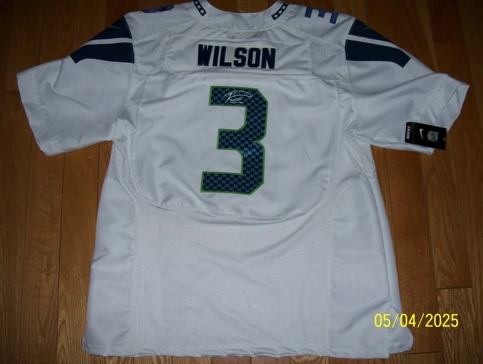 Seattle Seahawks Russell Wilson Super Bowl XLVIII White + Green Size 56 - Image 2 of 2