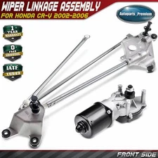 Front Side Windshield Wiper Linkage Assembly w/ Motor for Honda CR-V 02-06 2.4L