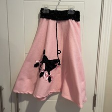 Poodle Skirt Pink Dress Up Halloween Child Costume EUC Girls One Size