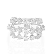 Anello In Diamante Baguette Da 1,10 Ct In Oro Bianco 18k Regalo Di Compleanno