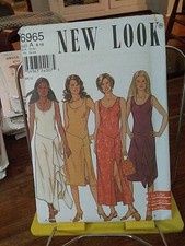 New Look 6965 misses Summer Dresses Shaped Drop Waist Slit Flounce sz 6-16 NEW