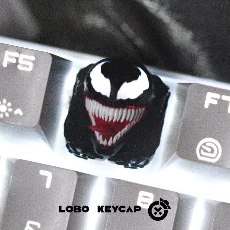Handmade Venom Deadpool Wolverine RGB Resin Keycaps for Mechanical Keyboards