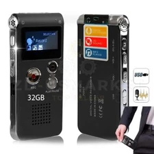 32G Mini Digital Sound Voice Audio Recorder Dictaphone MP3 Player Meetings US