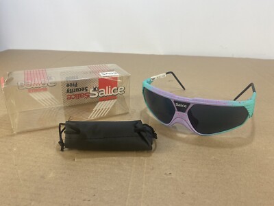 NOS Vintage salice sport ski cycling snowboard wrap sunglasses neon 1980s Surf 