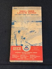 1964-1965 Leave Card New York City Employees Geico Vintage Ephemera