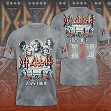 Def Leppard The World Tour 2025 Music Rock Band 3D T-shirt