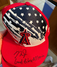 Mike Trout 1/1 July 4th Hat-Signed/Inscribed MLB Holo GOD BLESS AMERICA