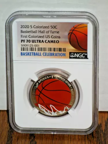 2020 S Colorized Basketball Hall Of Fame Half Dollar Coin  PF70 U.C. by NGC!!!