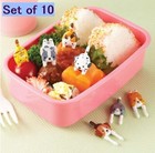 Torune Japan Handstand Cat Dog Food Picks Set of 7, 10 Packs for Bento Lunch Box