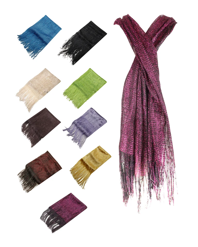 Bufanda de noche de malla brillante metálica DBFL1