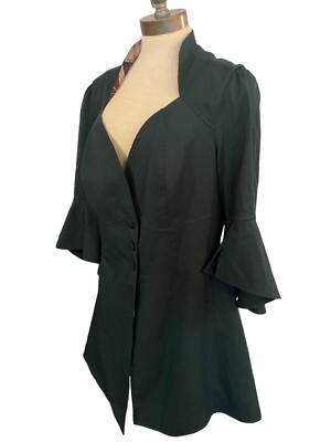 Harry Potter x Torrid Women's Size 0X Slytherin Green Corset Lined Ruffle Coat