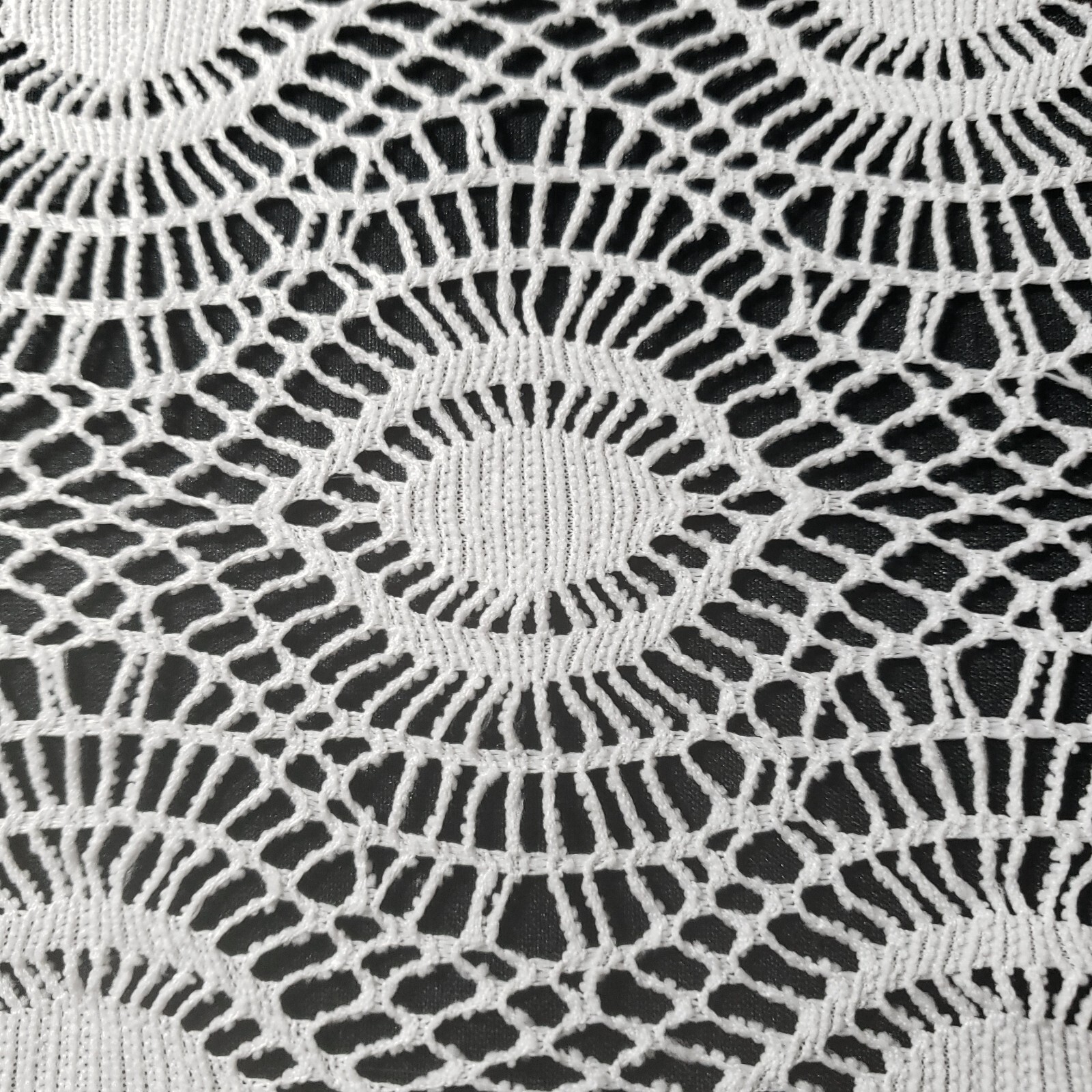 White Eye Lattice Faux Crochet Lace Fabric 62" BY THE YARD Art Deco Design