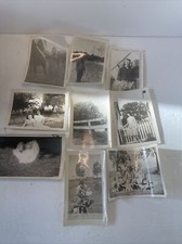 Vtg 1940 s Snap Shot Photo Lot of 9 Women with Children Farmer Military man