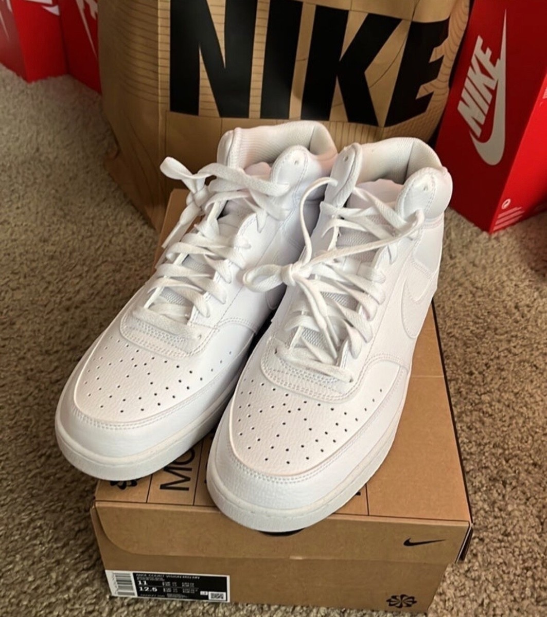 Nike Court Vision Mid Next Nature Triple White Sneaker Men's
