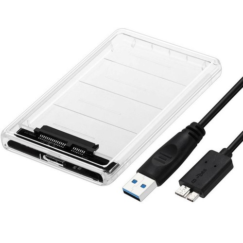 2.5" USB 3.0 SATA3 Clear Hard Drive Enclosure Caddy Case For External HDD/SSD - Photo 8/12