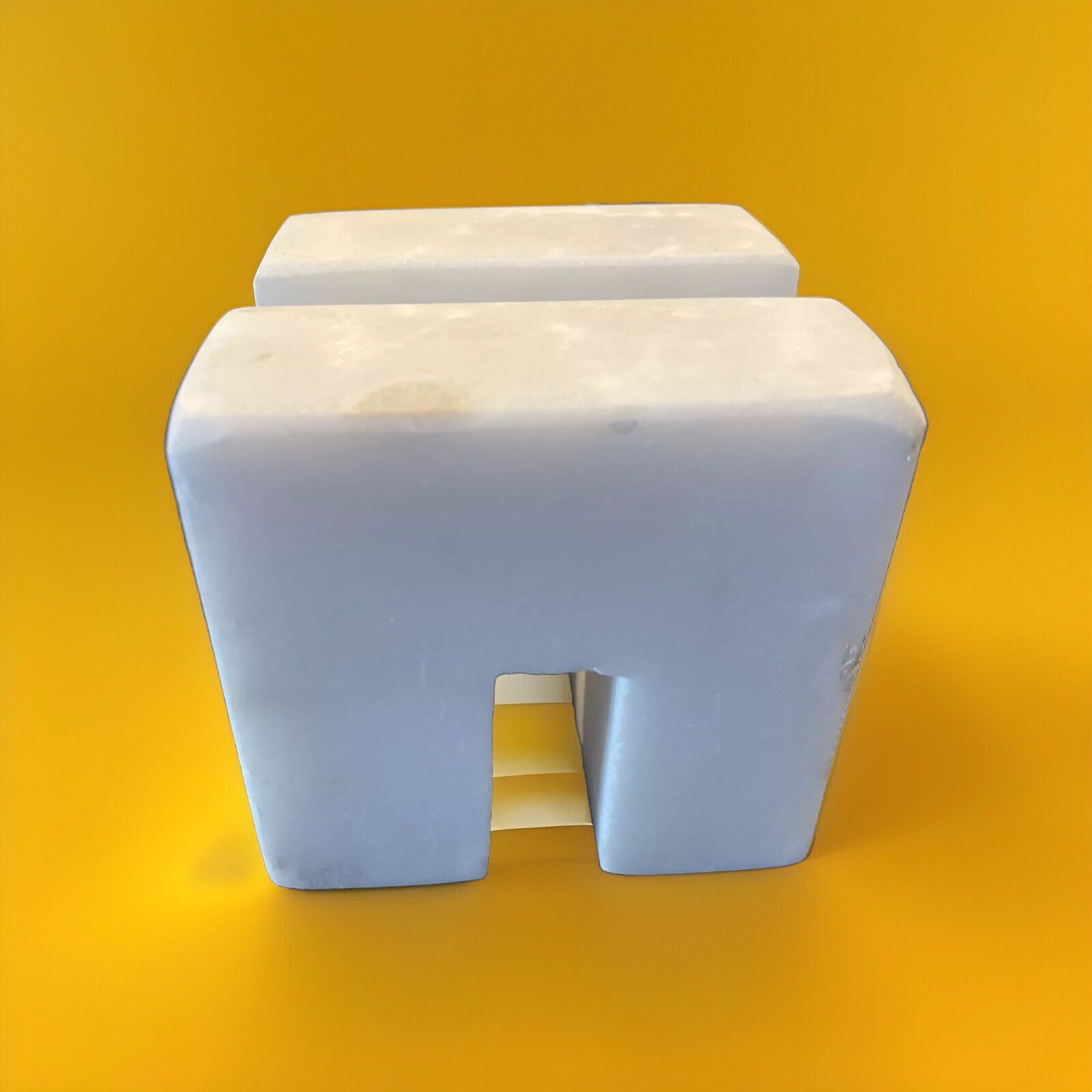 Creative Co-op White Marble Bookends with Stand