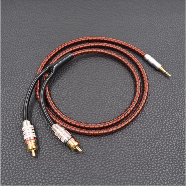 Monster Audio Cable 1m 3ft. Stereo 3.5mm male to 2 RCA Gold for MP3 CD
