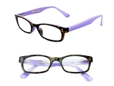 Corinne McCormack Designer Reading Glasses "Channing" Tortoise & Lilac +2.50 NEW