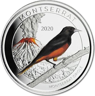 Montserrat,  2 Dollar, Montserrat Oriole (03)  EC8 1 Unze Silber, 1 oz farbig Pr