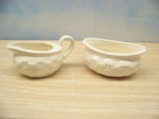 White Basketweave Pattern - Cream & Sugar - WP USA 1985