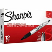 2 boxes Sharpie 32001 Twin Tip Permanent Markers Fine and Ultra Fine 12 Piece