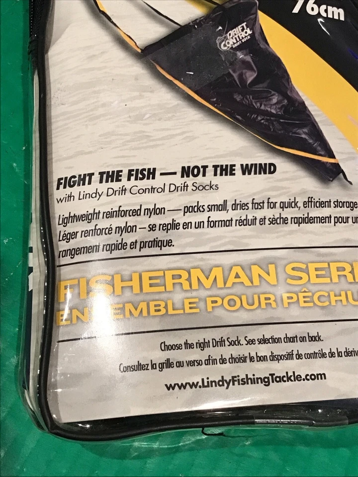 New LINDY DRIFT SOCK FISHERMAN SERIES BLACK 30" DCVS30 w/ Storage Pouch - Image 3 of 4