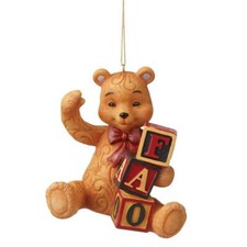 Jim Shore FAO SCHWARZ TEDDY BEAR WITH FAO BLOCKS ORNAMENT 6009121 NEW