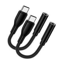 USB C to 3.5mm Headphone Adapter for Google Pixel 9 Pro XL Fold 8A 7A Black