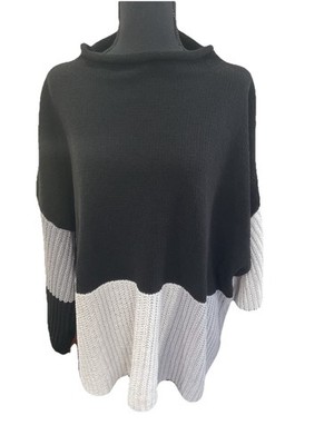 Absolutely Famous Plus Size Color Block Valour Sweater Black Gray 3X