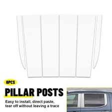 For 2019-24 Pillar Chevy Silverado GMC  Stainless Steel Chrome Post Trim Sierra