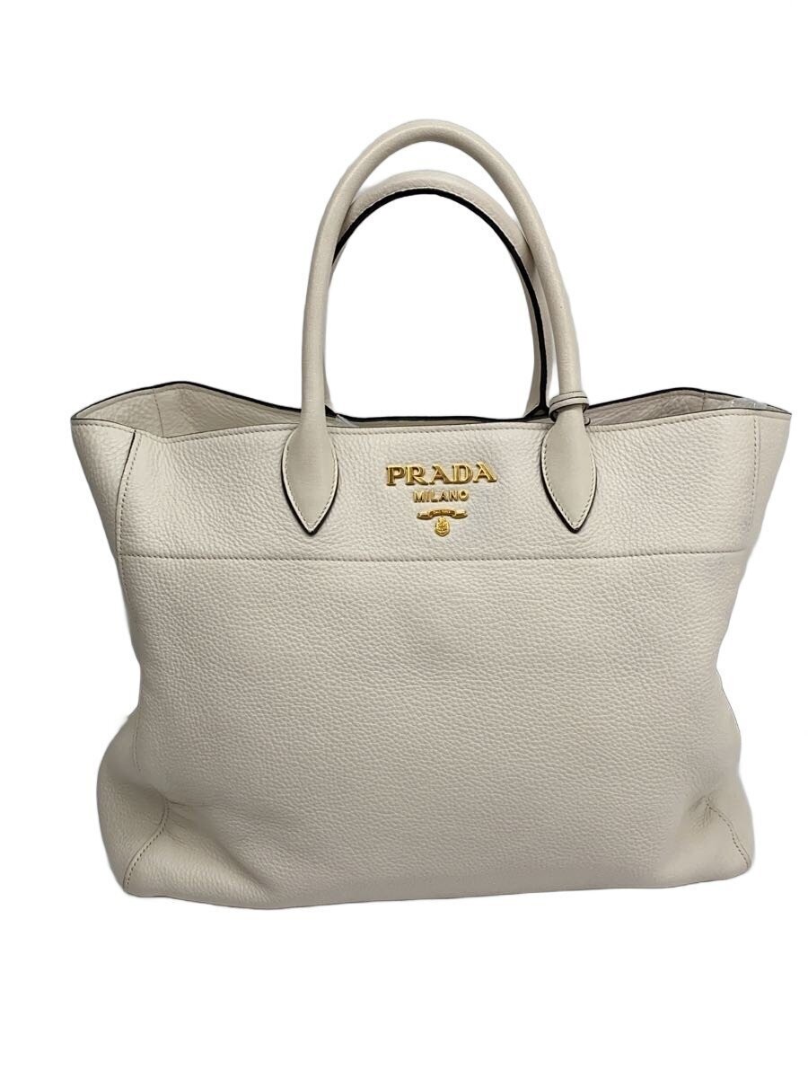 PRADA Shoulder Bag Leather WHT