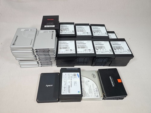 Konvolut /Joblot 136x SSD SATA 2,5" - SanDisk, Transcend, Intel, etc  32-256GB