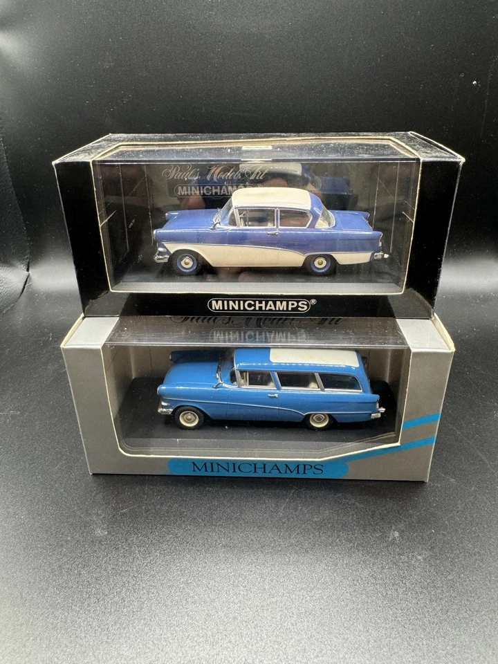 Opel Rekord P1 berlina e break  Minichamps scala 1/43, prima serie rare in box  - Immagine 2 di 4