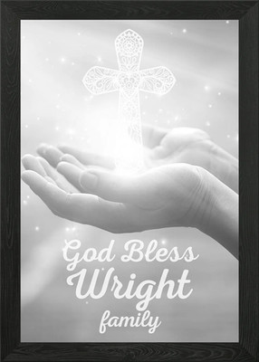 God Bless Wright Family Framed Wall Art Poster Canvas Print Picture