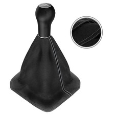 Schaltsack Echtleder mit Schaltknauf f&uuml;r VW Golf 4 / Bora 23mm 5 Gang Naht grau