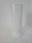 Vintage McCoy Floraline White 412 Cylinder Vase Pottery 9.25"