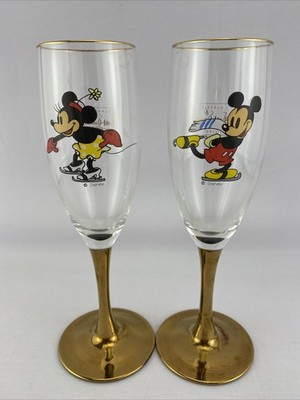2- 8  Walt Disney Classic Collection Champagne Flutes/Glasses Vintage 163/1500